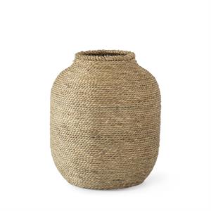 Metal Framed Woven Grass Vase