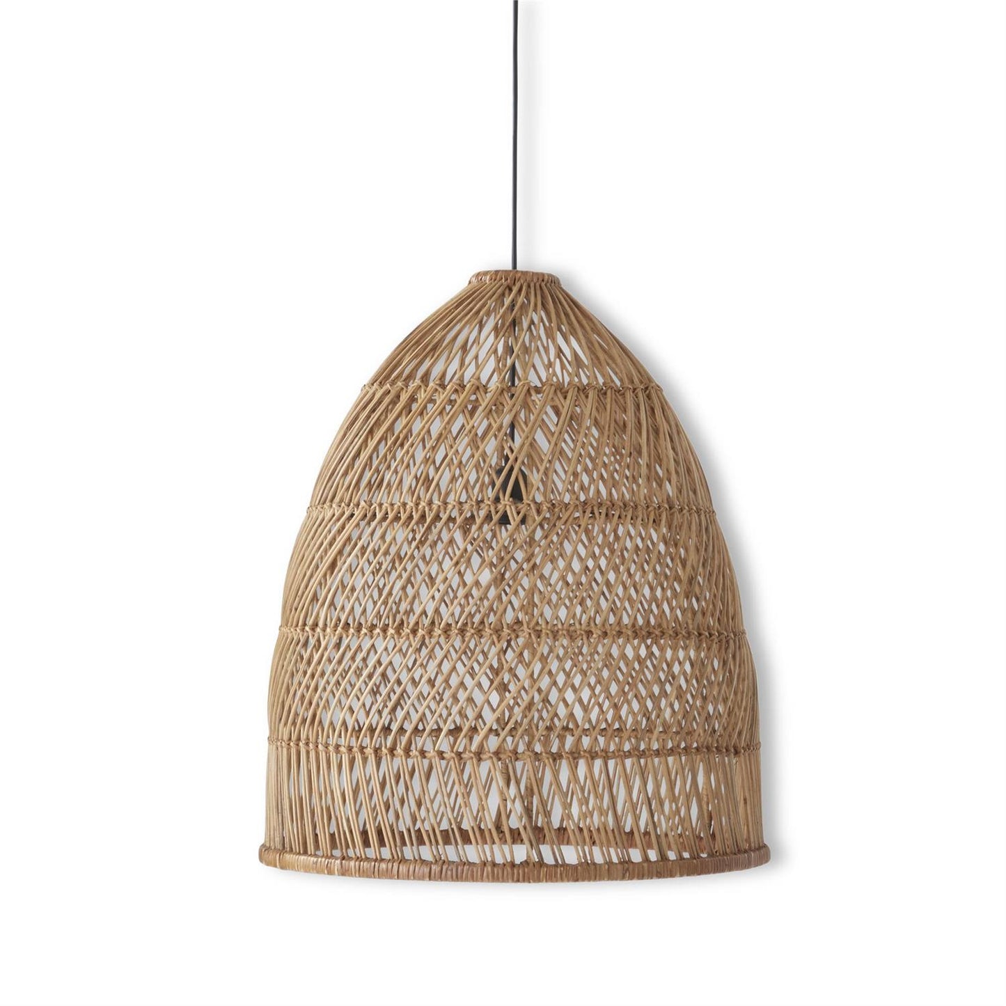 Natural Woven Rattan Dome Pendant Light