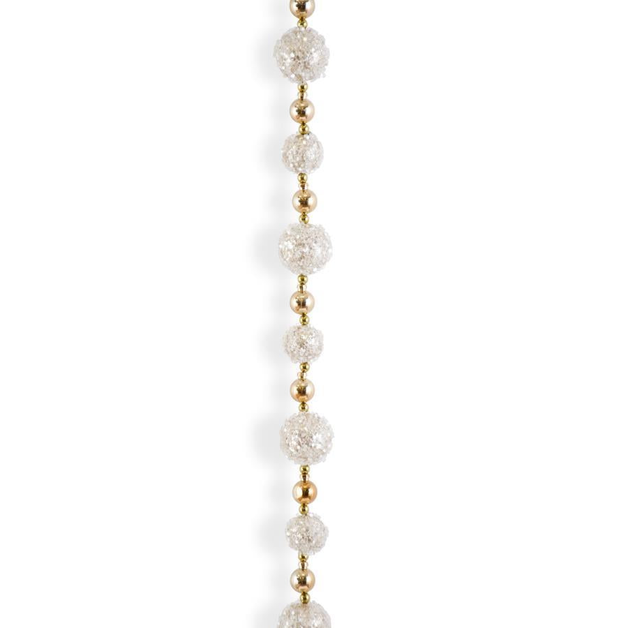 Gold & Copper Iced Bead Ball Garland 70"