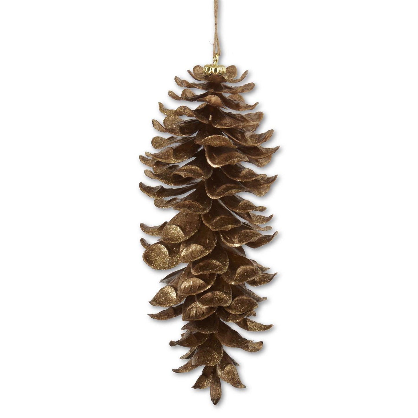 Gold Glittered Pinecone Ornament