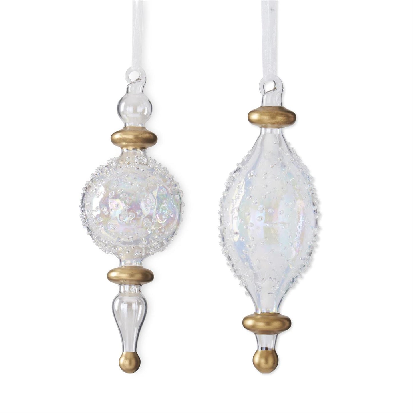 Assorted Clear Glass w/Bumps Finial Ornaments