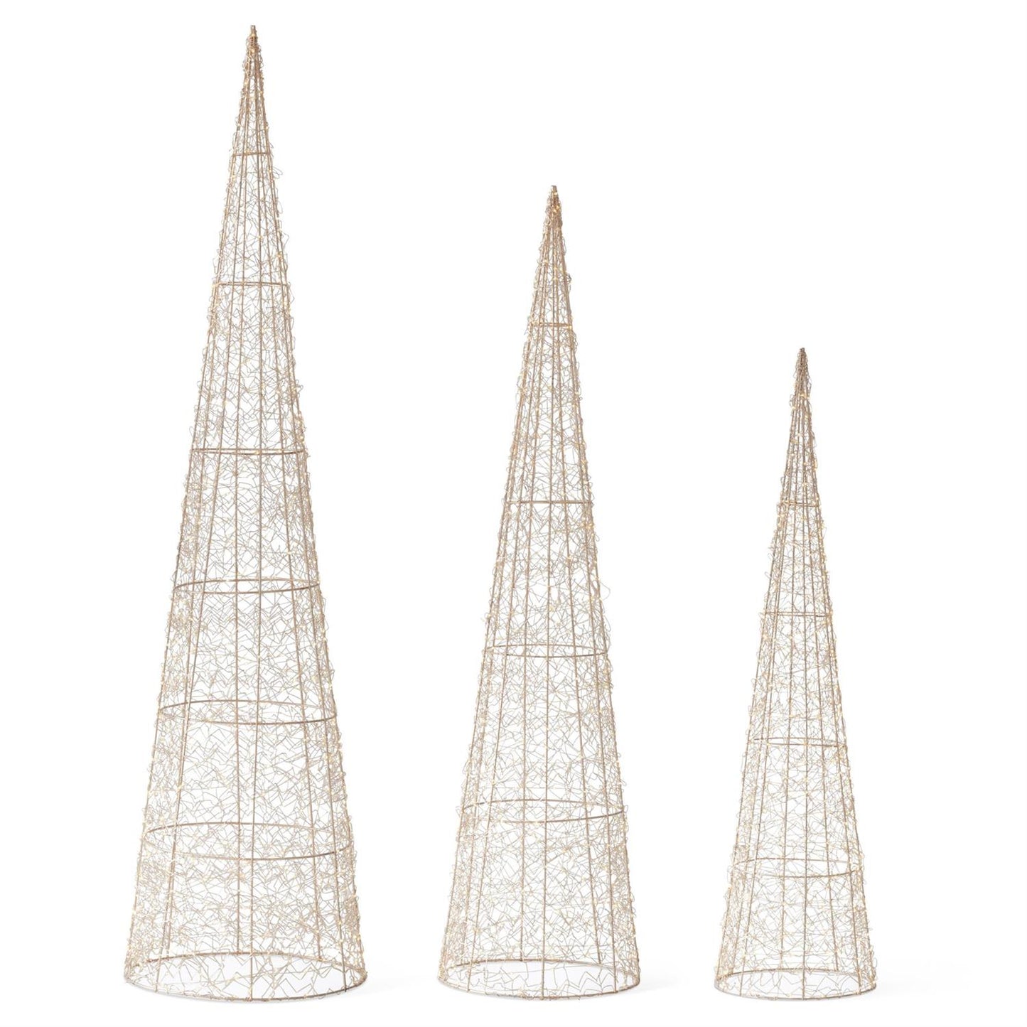 Med.Electric LED Silver Cone Tree