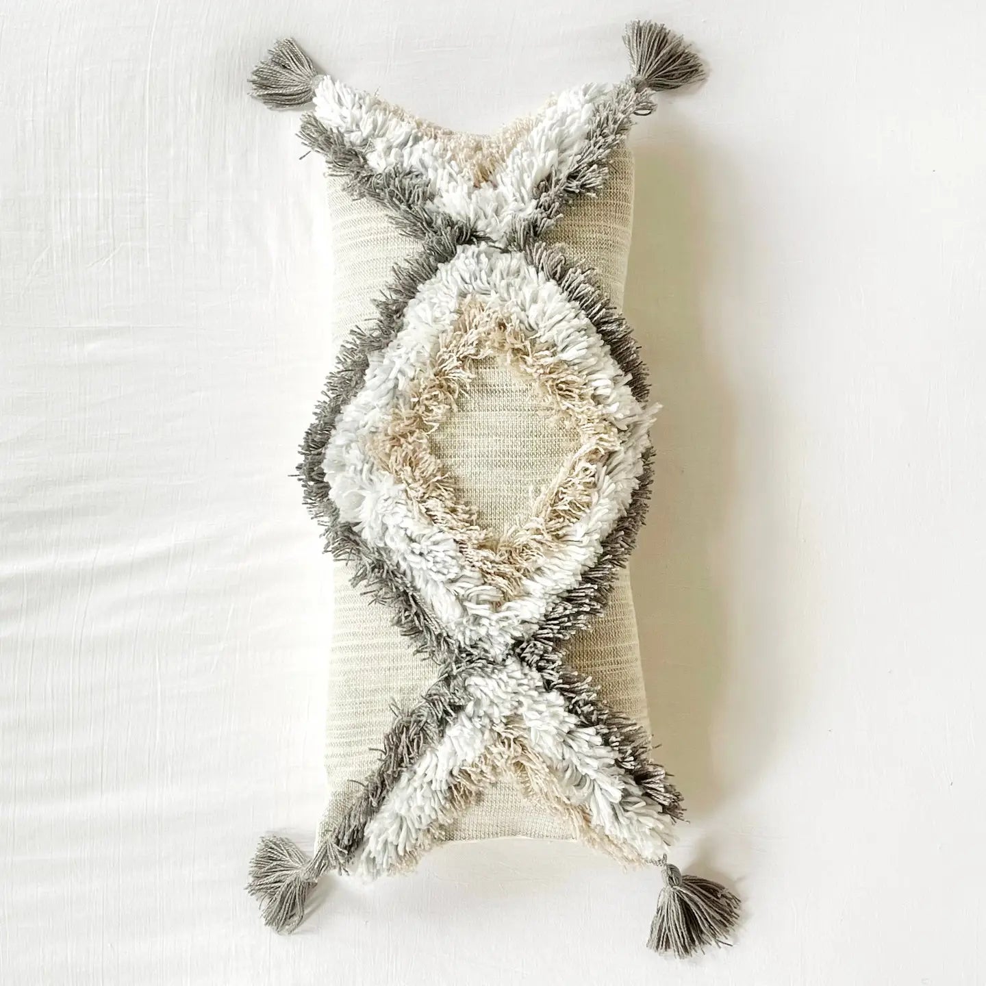 Tufted Harlequin Cotton Pillow Cover