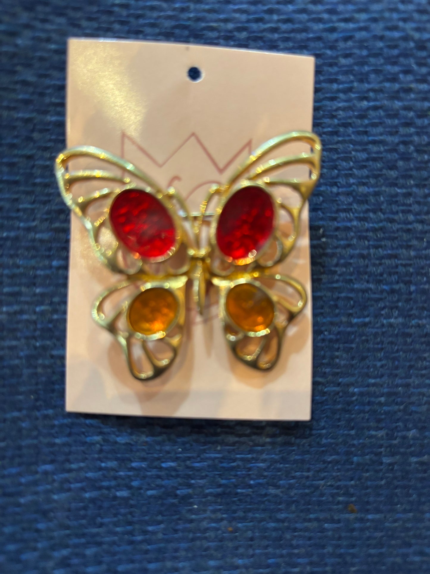 Vintage Czech Butterfly Brooch
