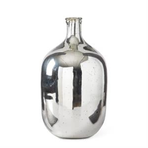 Metallic Silver Bottle Vase