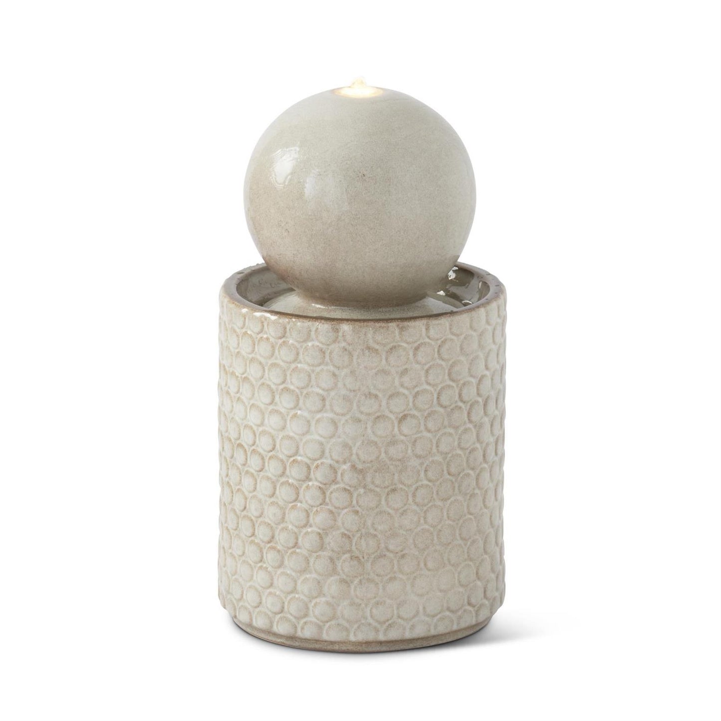 Cream Ceramic Globe Water Fountain