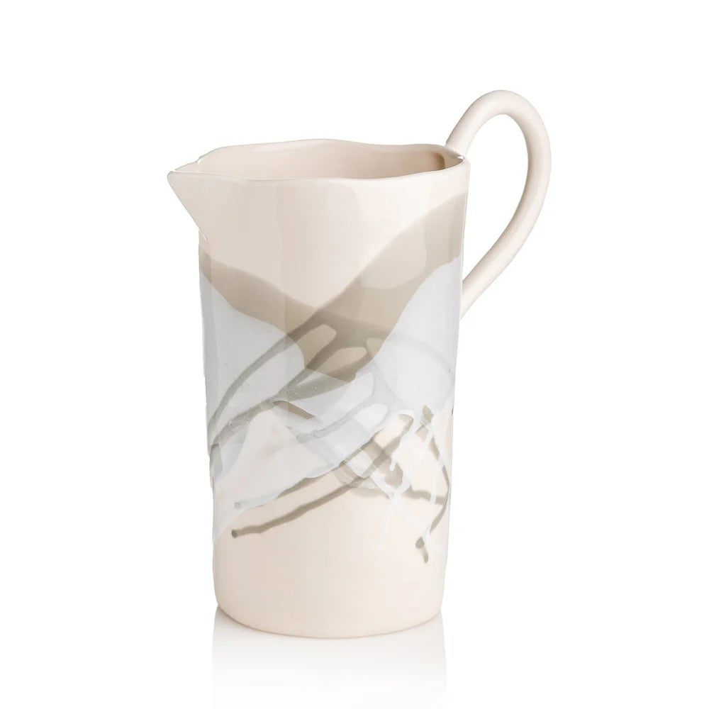 Splash Ceramic Pitcher Gray/White