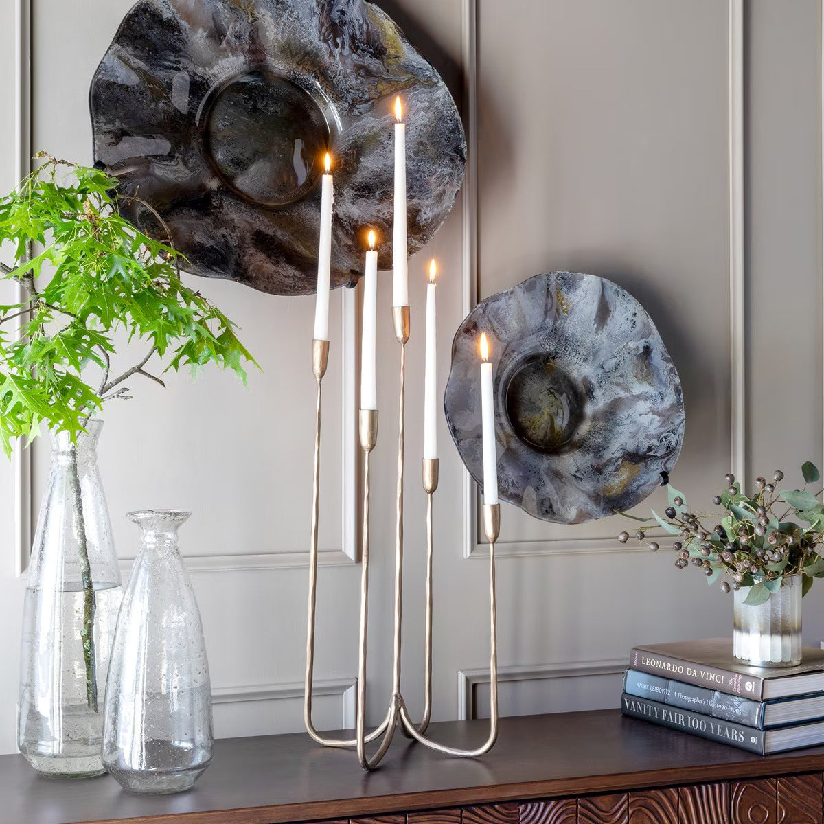 Forged Iron Candelabra-Tall