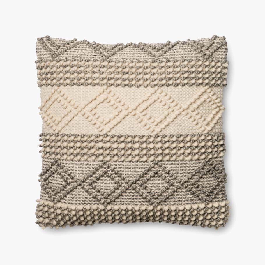 Grey/Ivory Pillow 22x22