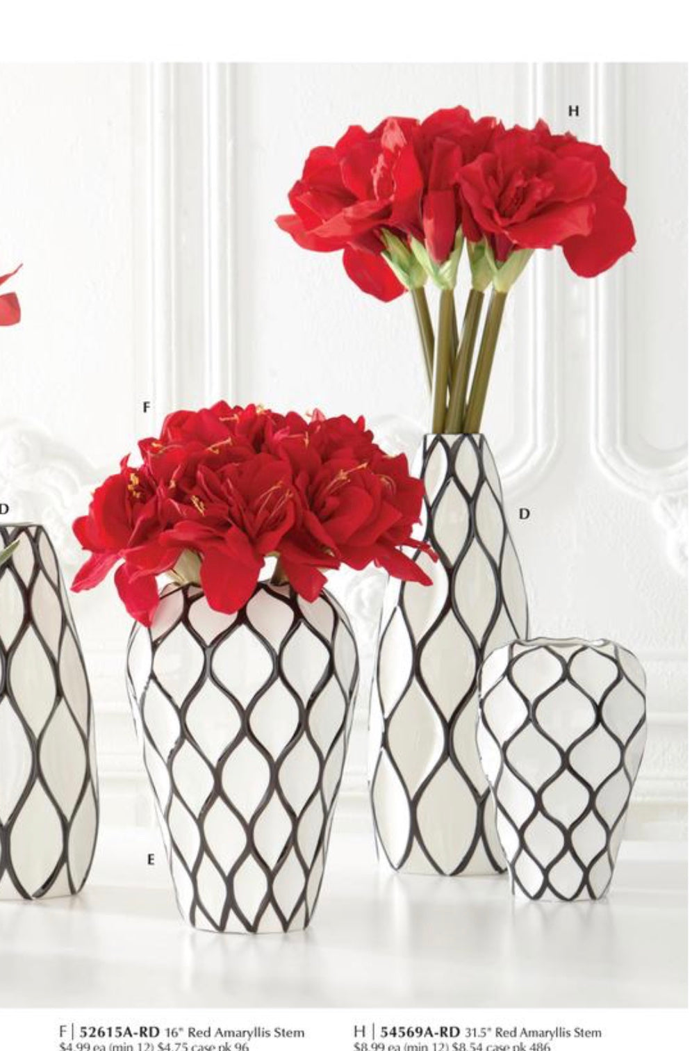 White & Black Diamond Vase Sm