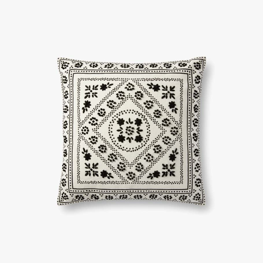 White/Black Pillow 18x18