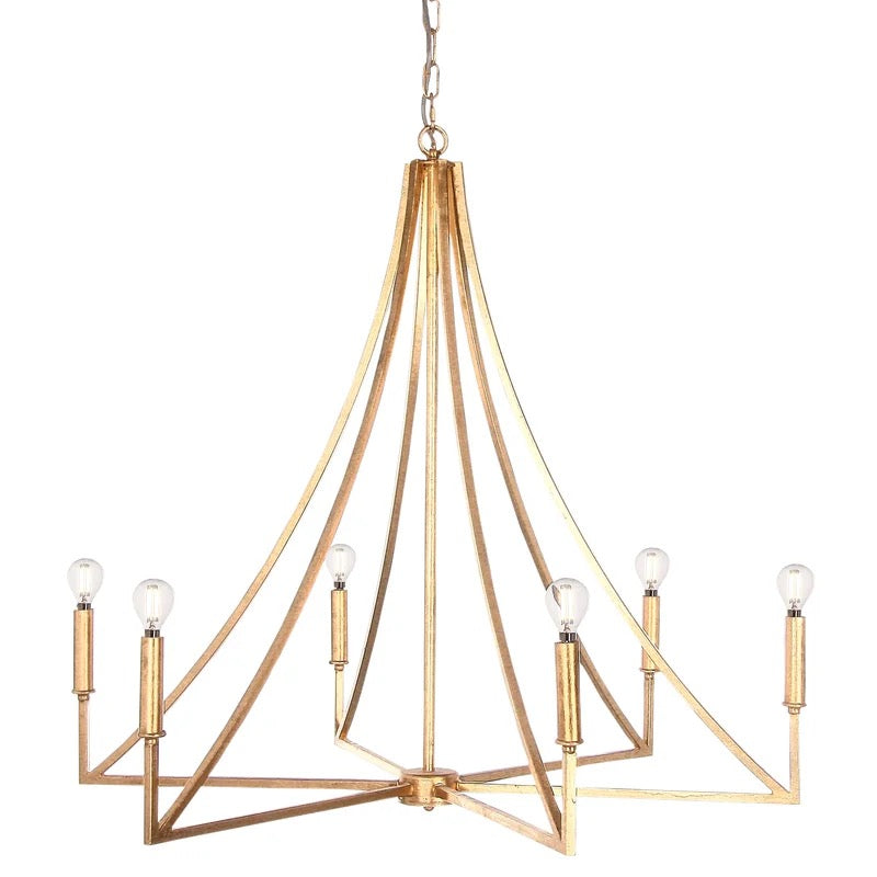 Elite 6-Light Chandelier in Gold Leaf