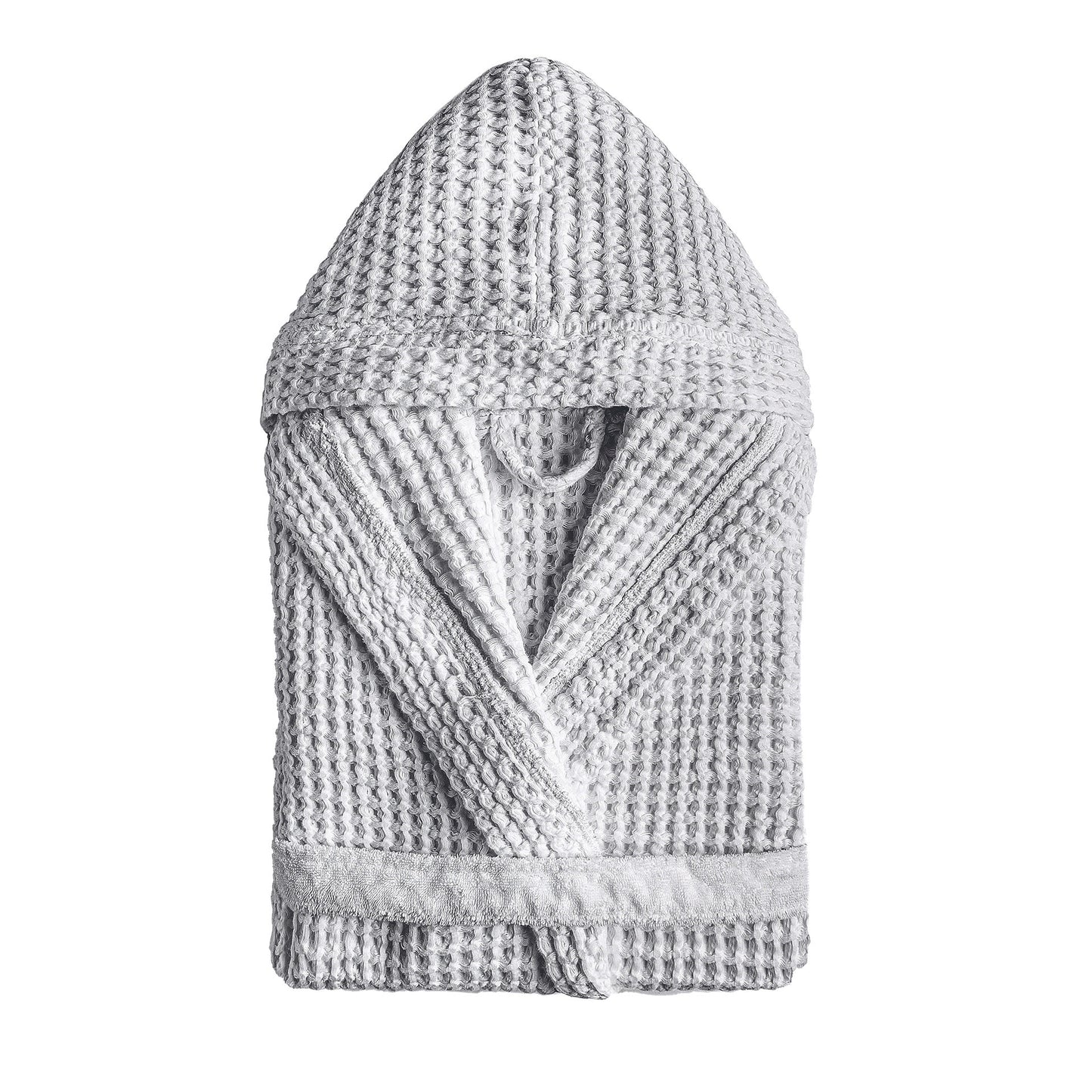 Aura Bathrobe Hooded Silver Lg.