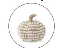 Cream Bead & Jute Striped Pumpkin