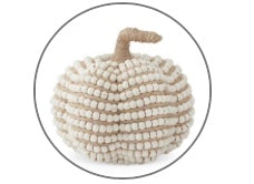 Cream Bead & Jute Striped Pumpkin