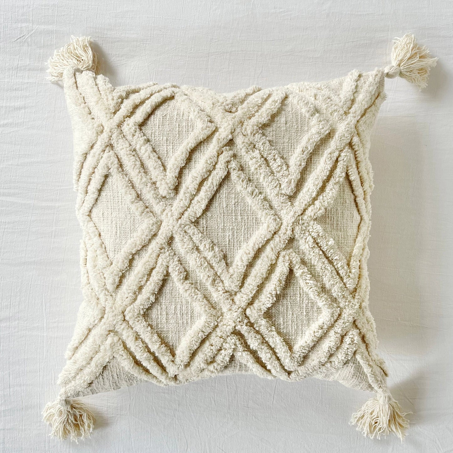 Diamond Tufted Cotton Pillow