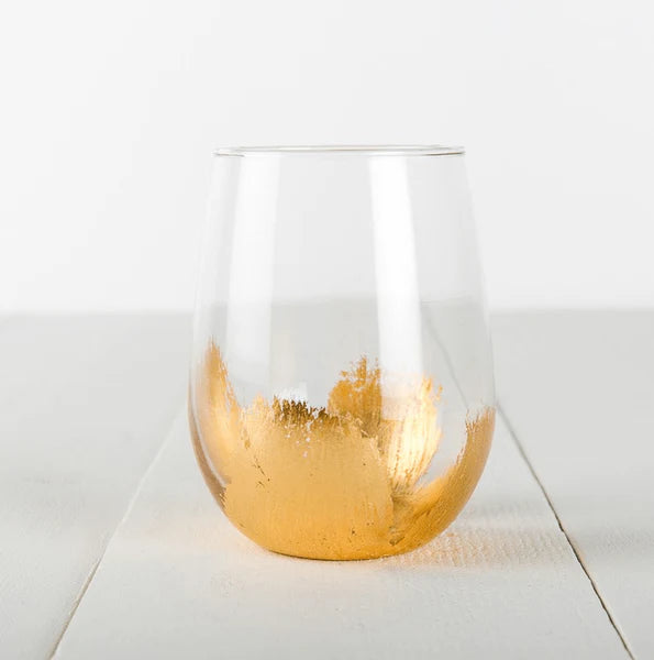 Melissa Warnke Gold Leaf Stemless Wine Glass