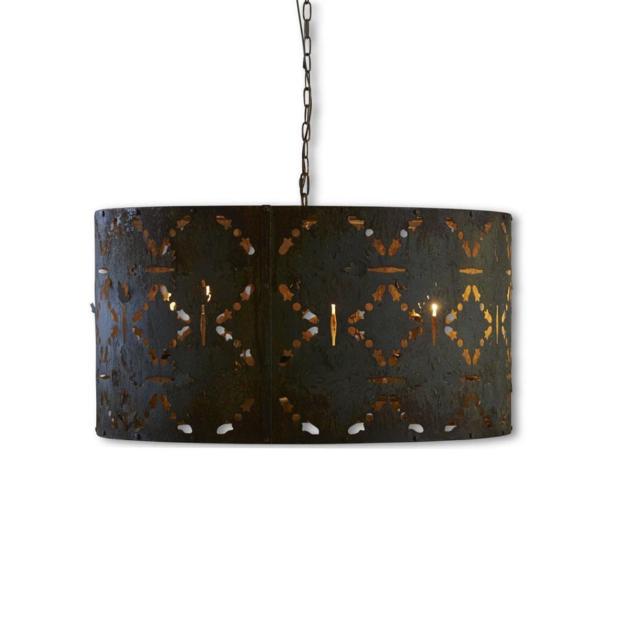 Rusty Tin Punched Short Wide Fixture