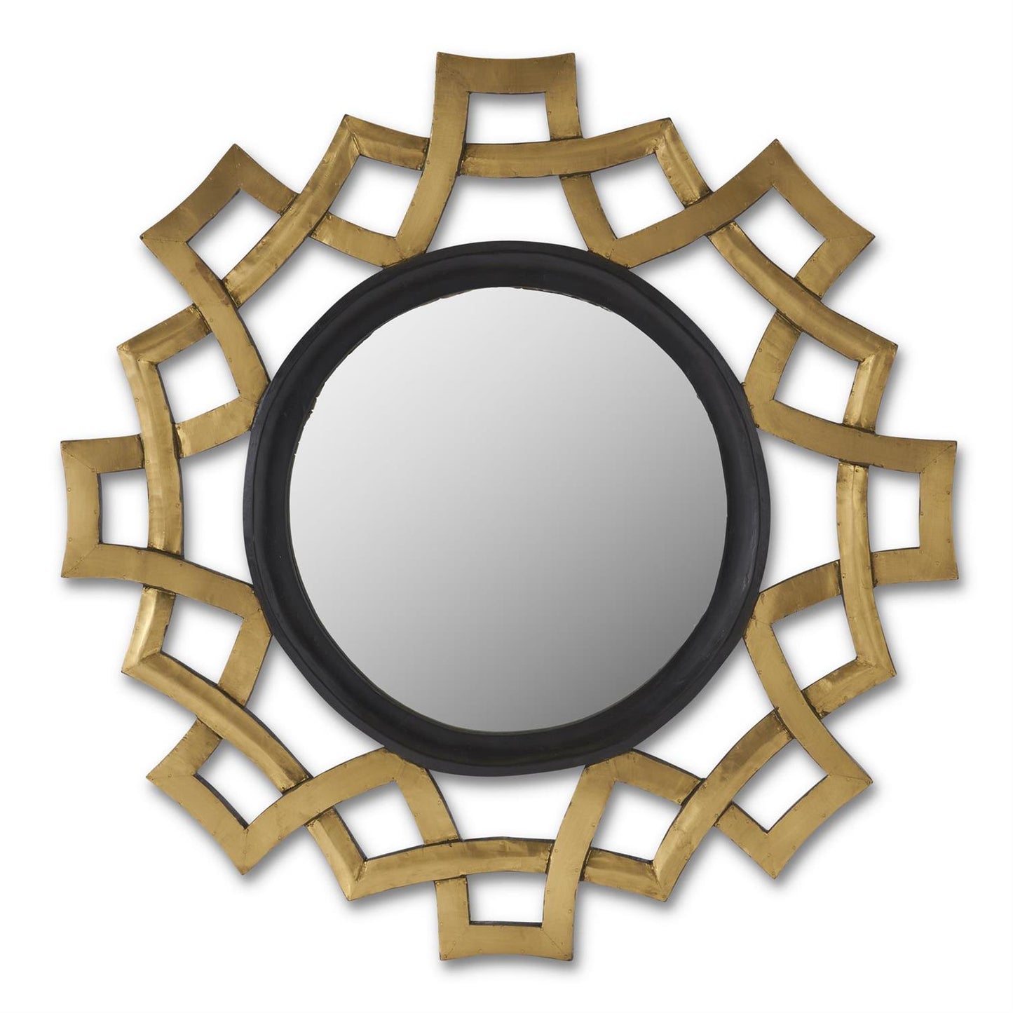 Modern Wood Framed Octagon Mirror