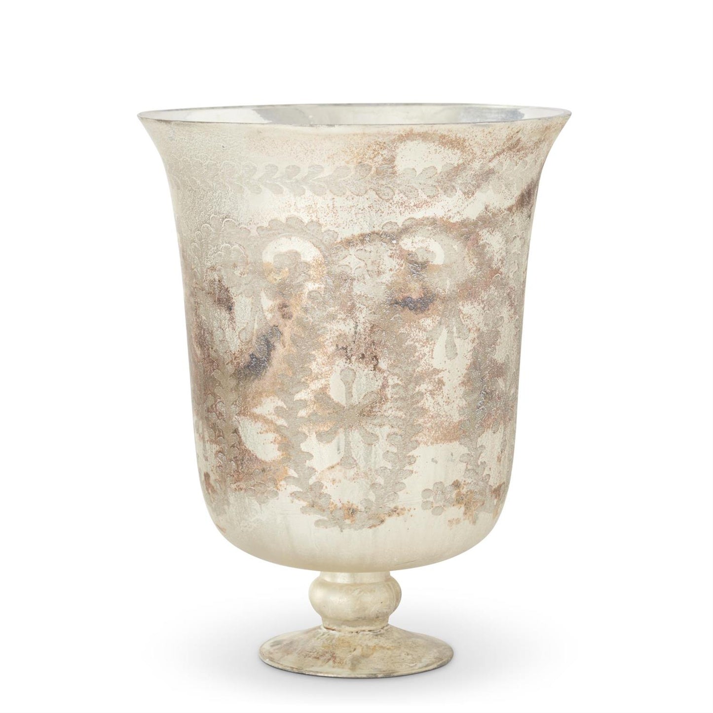 Etched Glass Vase Burnt Chamoagne