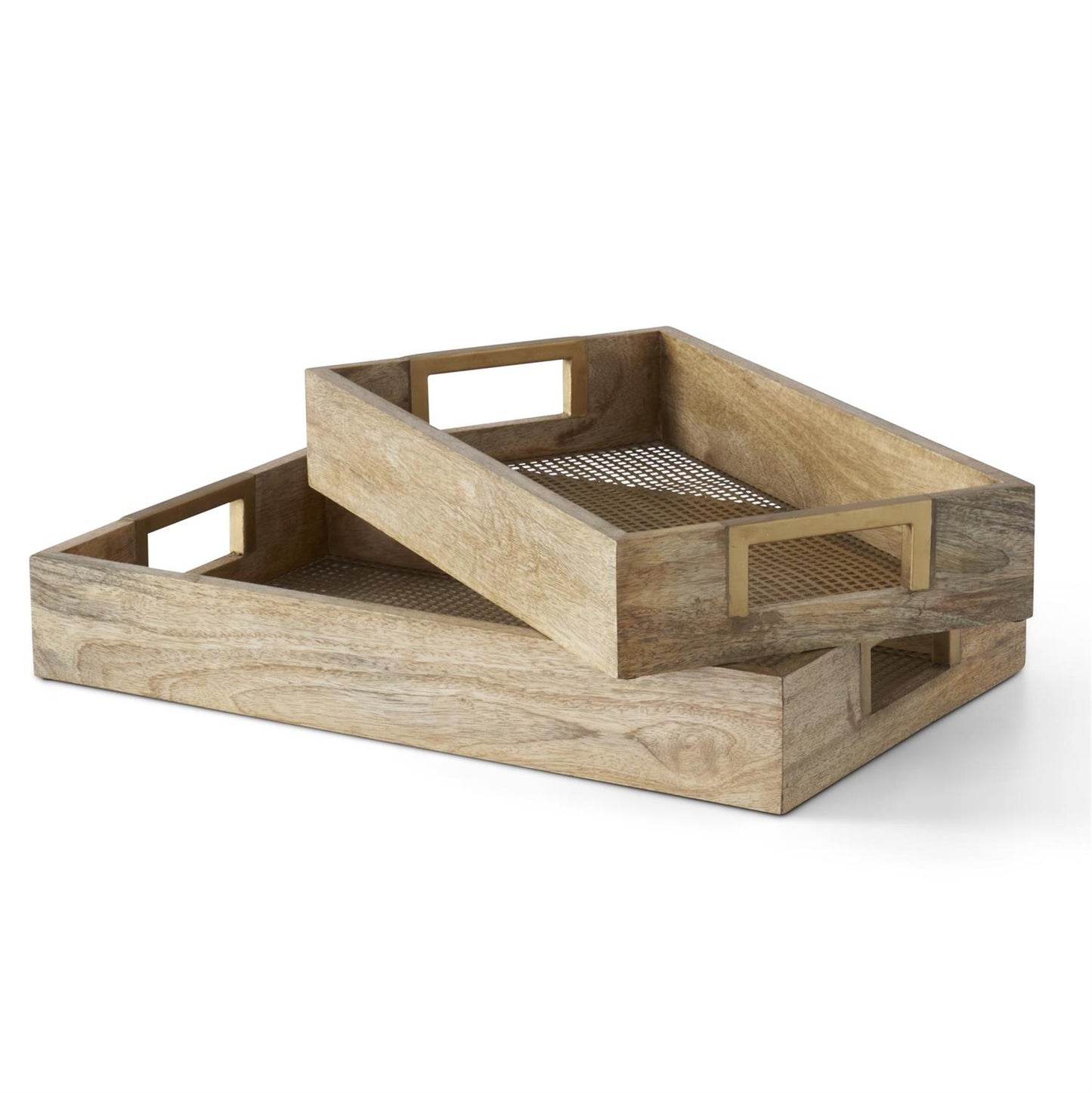 Nesting Natural Wood Tray Large