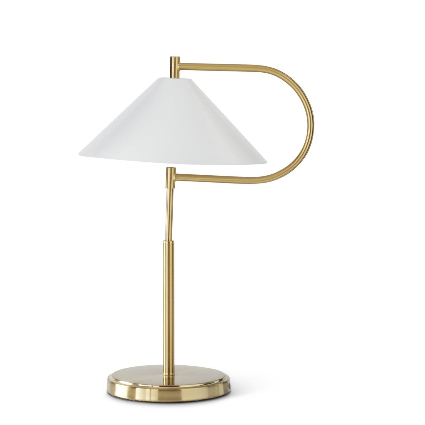 Gold Metal Desk Lamp w/White Metal Shade