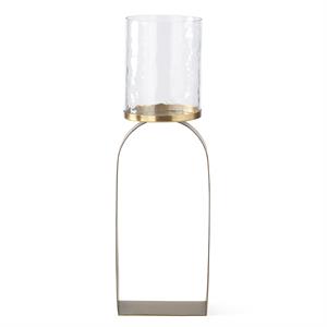 Antique Gold & Glass Hurricane Candleholder