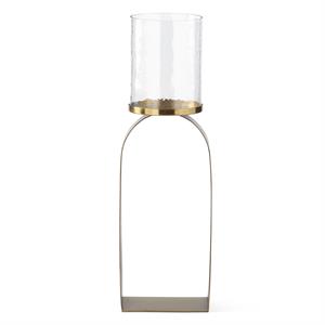 Antique Gold & Glass Hurricane Candleholder