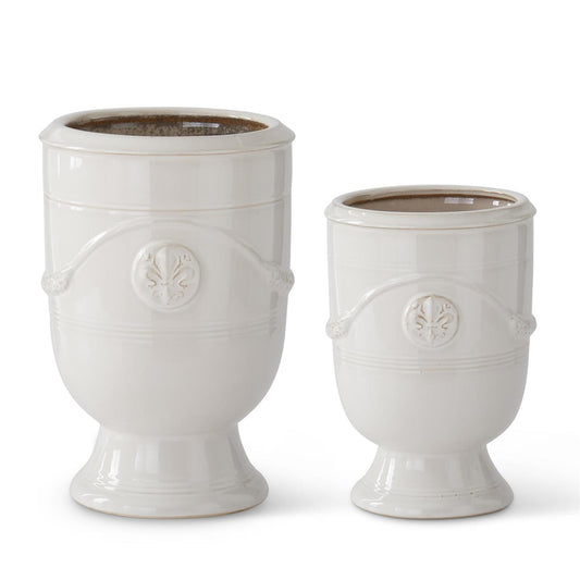 White Glazed Ceramic Pot 13"