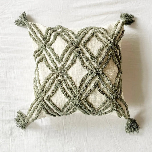 Artemesia  Coast Diamond Tufted Cotton Pillow Cover