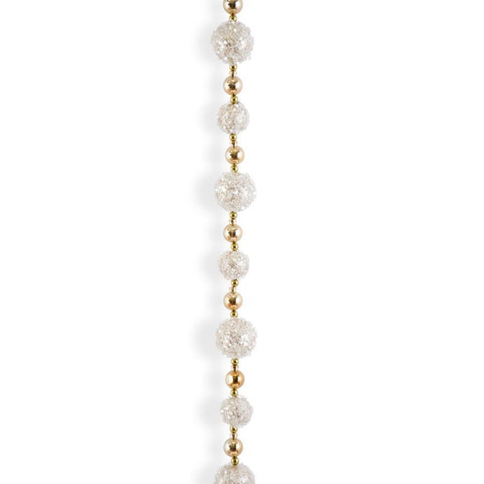 Gold & Copper Iced Bead Ball Garland 70"