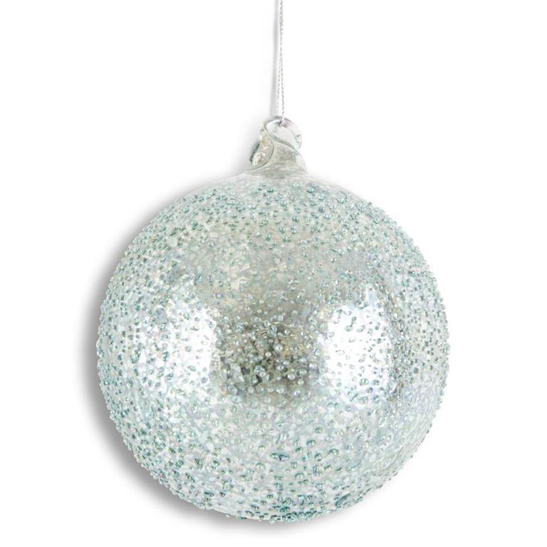 Blue Textured Mercury Glass Round