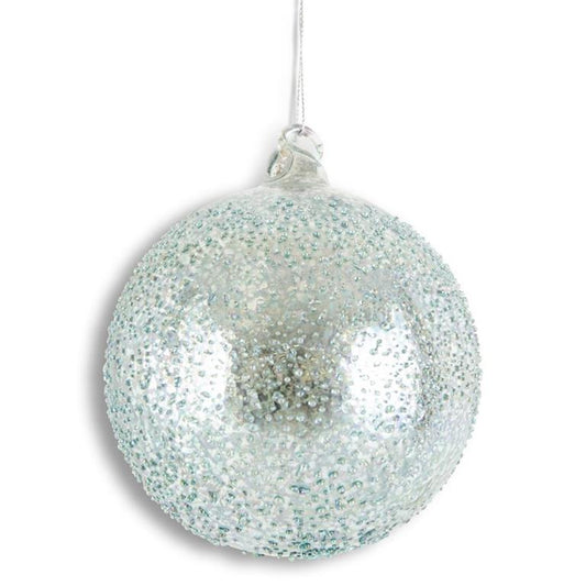 Blue Textured Mercury Glass Round