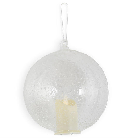 Clear Glass Textured Ornament  w/Timer 5.75"
