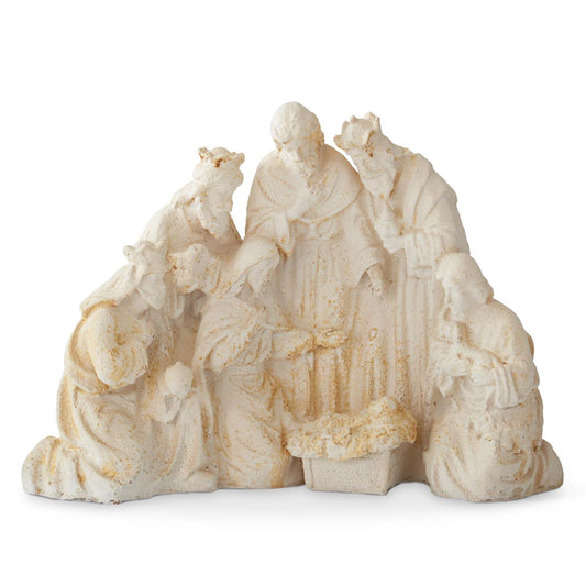 Weathered Cream & Rust Nativity w/Wisemen