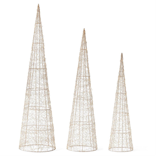 Sm.Electric LED Silver Cone Tree