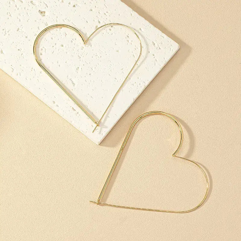 Heart Hoop Earrings Gold