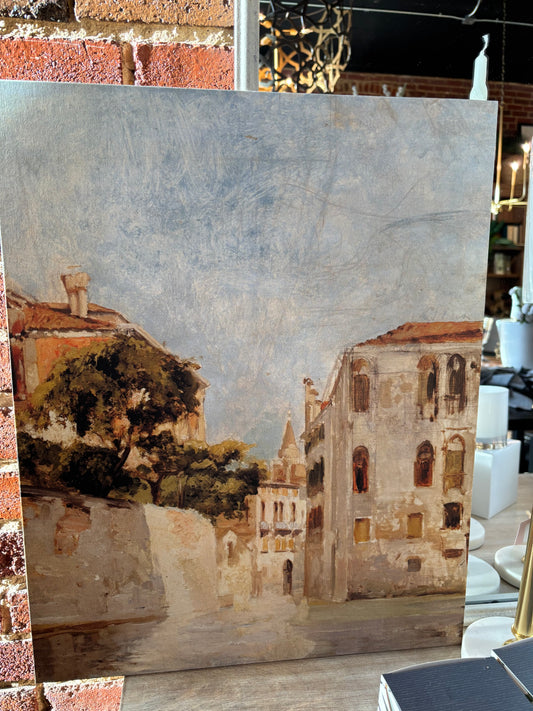 Vintage Italian Cityscape Print 16 x 20
