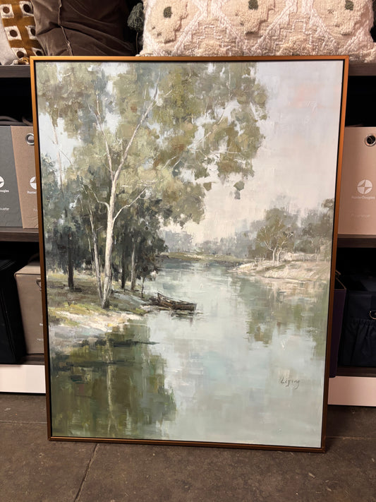 Lake Landscape with Boat  36 x 48