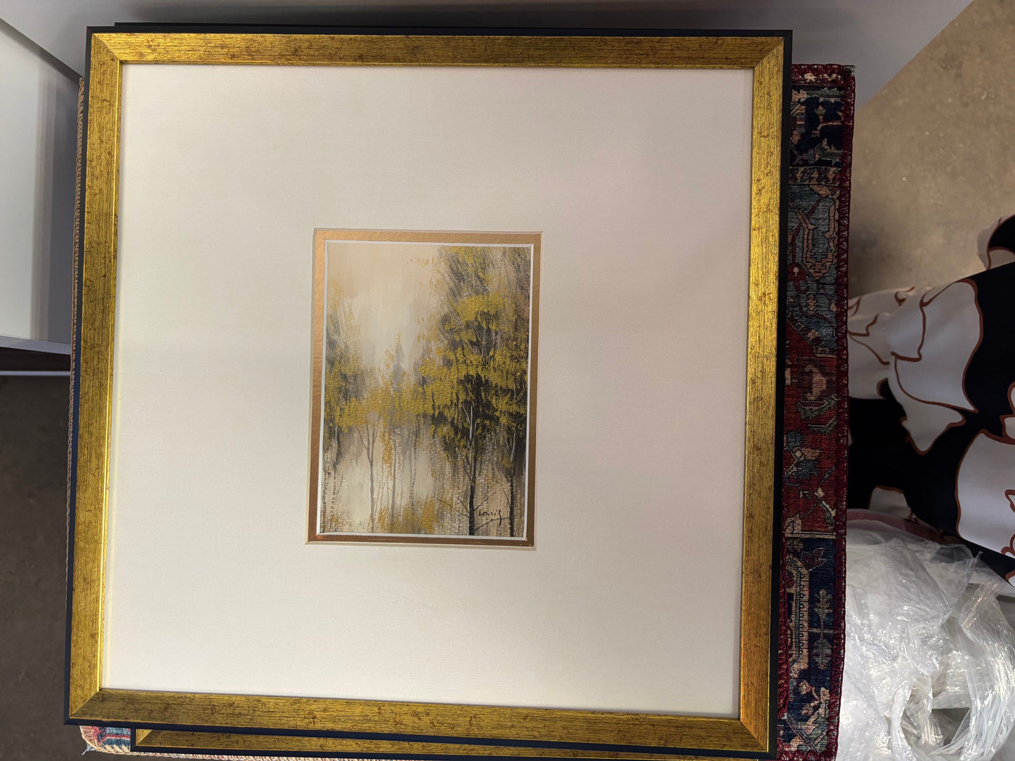 Gold Tones Watercolor Abstracts 16 x 16