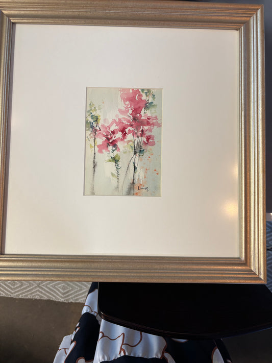 Watercolor Florals 17 x 17 Pewter