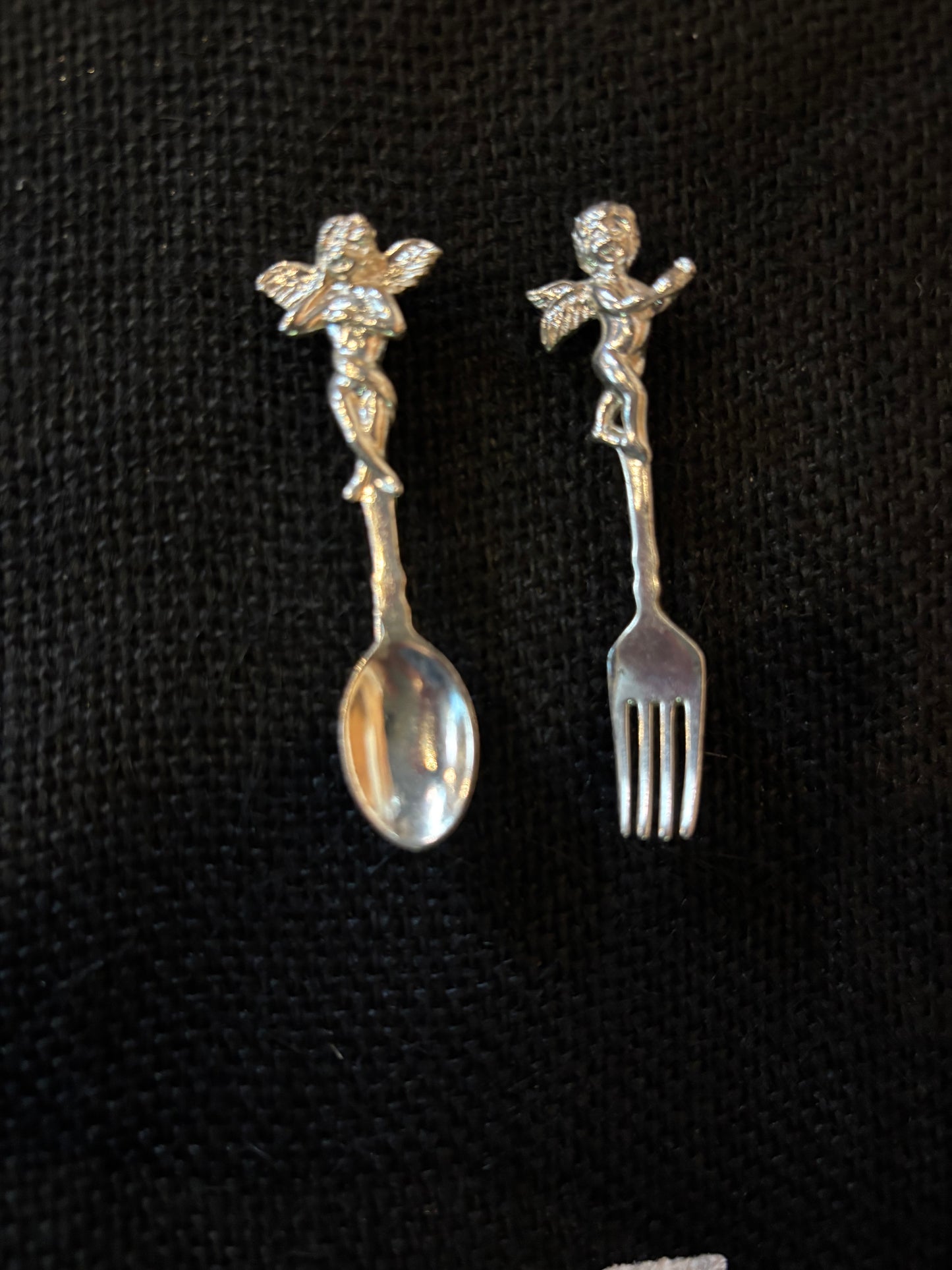 Vintage Cherub Fork & Spoon Brooch