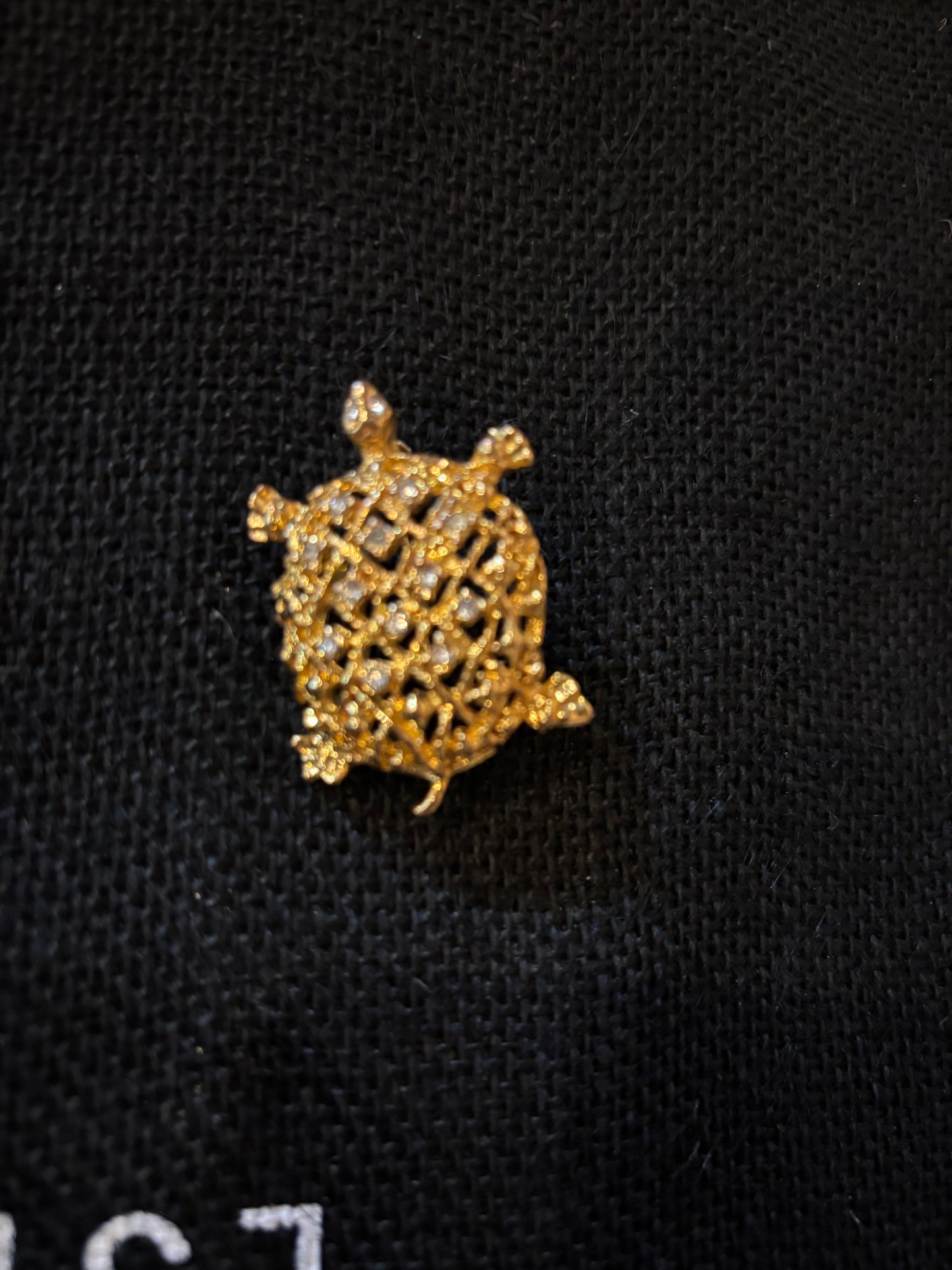 Vintage Lattice Turtle Brooch