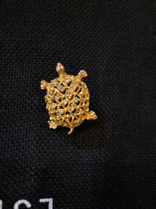 Vintage Lattice Turtle Brooch