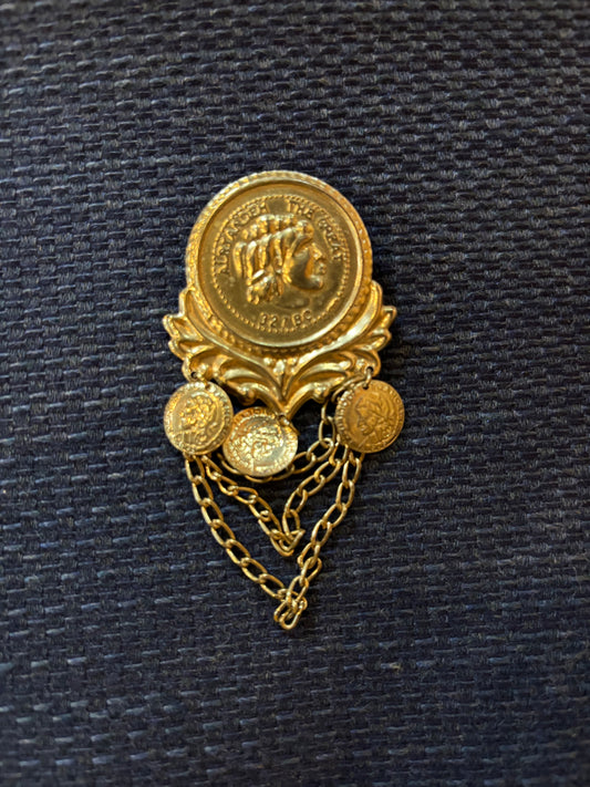 Alexander the Great Brooch 80s