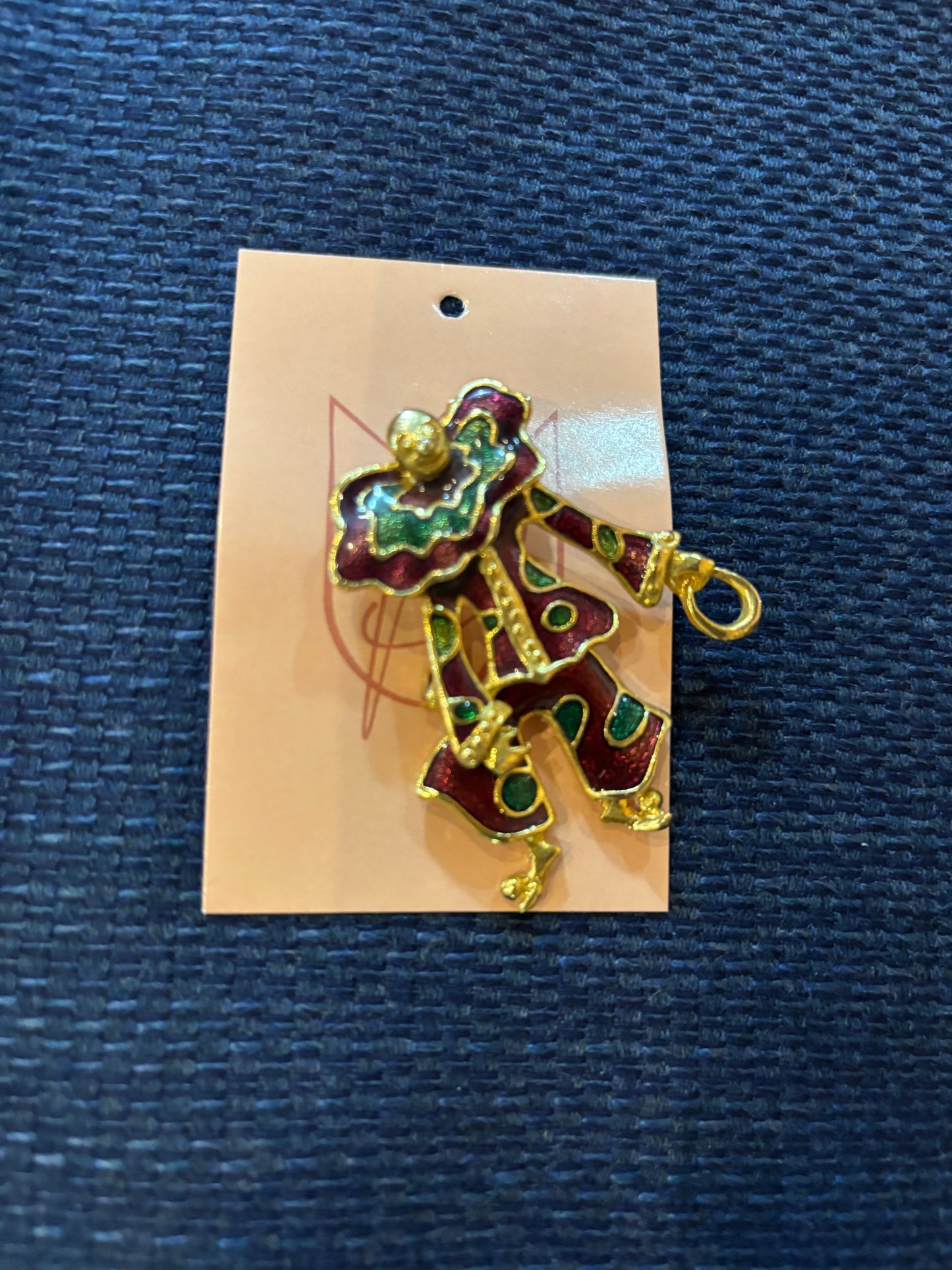 Vintage Clown Brooch 80s
