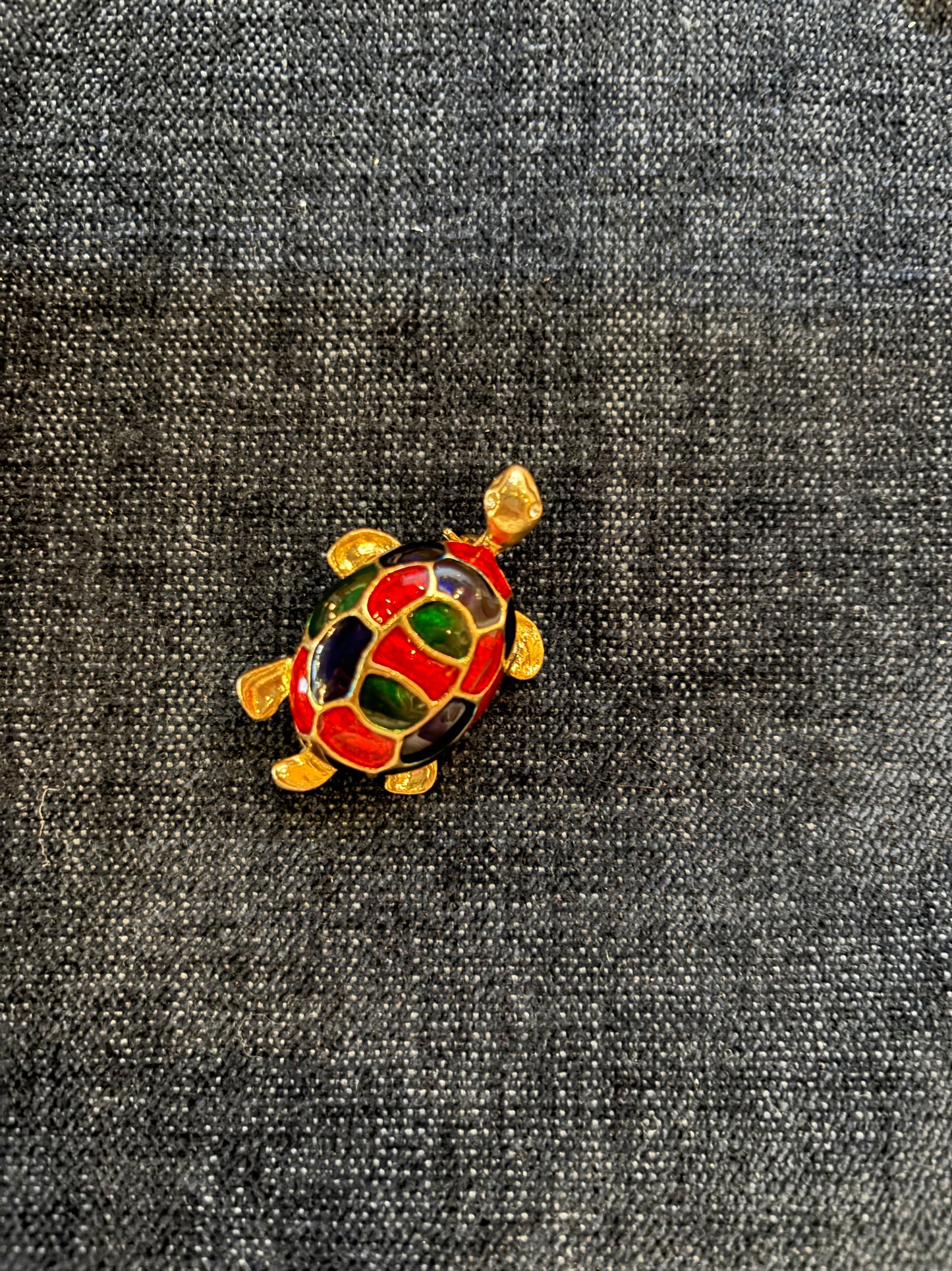Enamel Turtle Brooch 80s