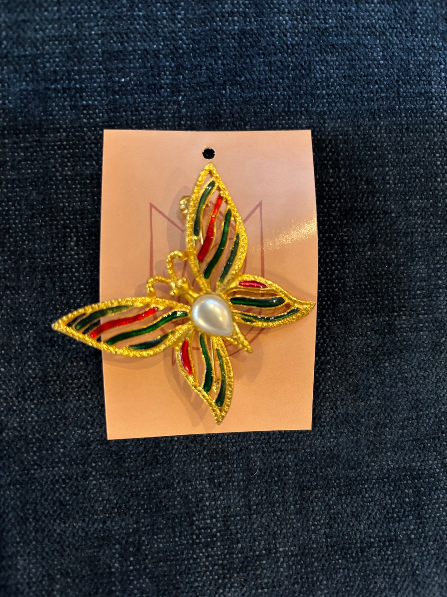 Multi Color Butterfly Brooch 80s