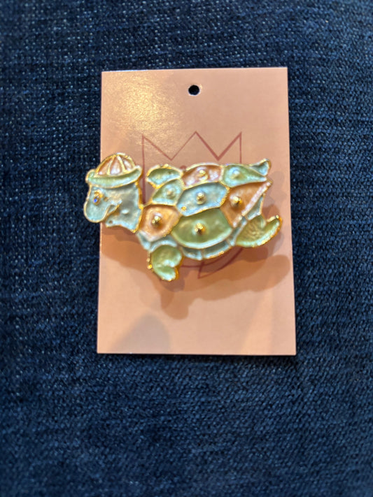 Vintage Turtle Brooch 1980s