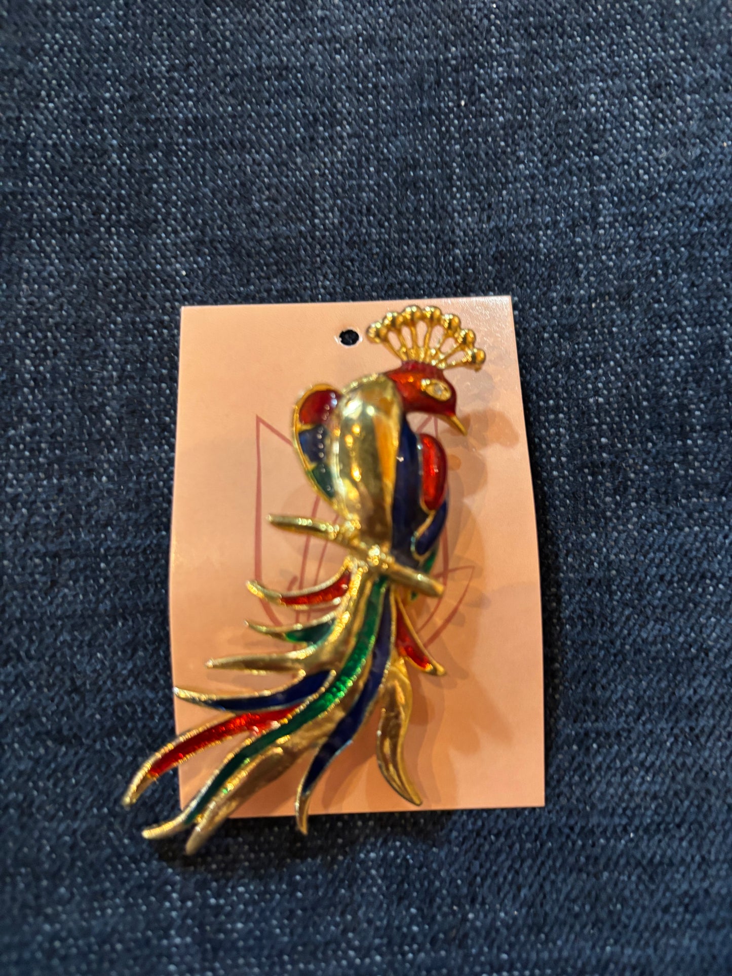 Mid Century Peacock Brooch 1960-1975